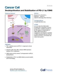 Cancer Cell-2016-Deubiquitination and Stabilization of PD-L1 by CSN5