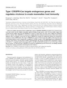 cr2016135a-Type I CRISPR-Cas targets endogenous genes and regulates virulence to evade mammalian host immunity