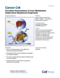 Cancer Cell-2016-Circadian Homeostasis of Liver Metabolism Suppresses Hepatocarcinogenesis