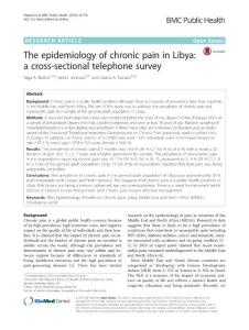 the epidemiology of chronic pain in libya a cross-sectional telephone survey