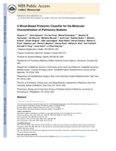 A Blood-Based Proteomic Classifier for the Molecular.pdf Characterization of Pulmonary Nodules