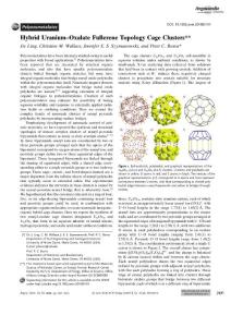 hybrid uranium-oxalate fullerene topology cage clusters