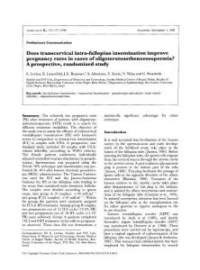 does transcervical intra-fallopian insemination improve pregnancy rates in cases of oligoteratoasthenozoospermia a prospective, randomized study