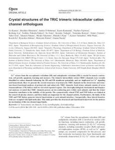 cr2016140a-Crystal structures of the TRIC trimeric intracellular cation channel orthologues