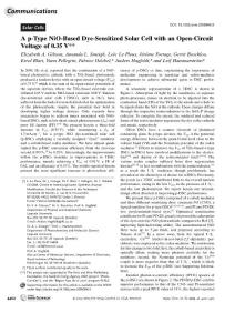 a p-type nio-based dye-sensitized solar cell with an open-circuit voltage of 0.35  x2005;v