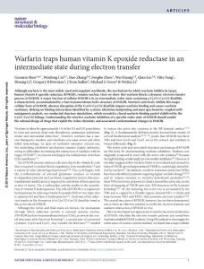 nsmb.3333-Warfarin traps human vitamin K epoxide reductase in an intermediate state during electron transfer