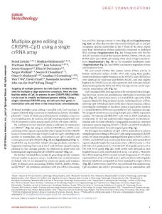 nbt.3737-Multiplex gene editing by CRISPR–Cpf1 using a single crRNA array