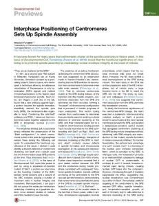 Developmental Cell-2016-Interphase Positioning of Centromeres Sets Up Spindle Assembly
