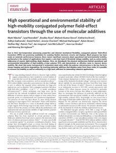 nmat4785-High operational and environmental stability of high-mobility conjugated polymer field-effect transistors through the use of molecular additives