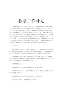 小学六年级教学计划