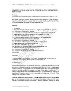 MATHEMATICAL MODELING OF PETROLEUM …