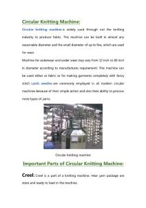 Parts of Circular Knitting Machine and Their Function