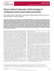nmat4765-Direct–indirect character of the bandgap in methylammonium lead iodide perovskite