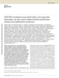 ng.3743-SMCHD1 mutations associated with a rare muscular dystrophy can also cause isolated arhinia and Bosma arhinia microphthalmia syndrome
