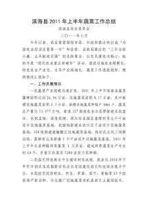 濱?？h2011年上半年蔬菜工作總結