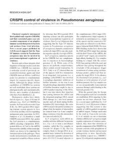 cr20176a-CRISPR control of virulence in Pseudomonas aeruginosa