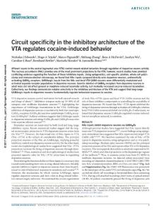 nn.4482-Circuit specificity in the inhibitory architecture of the VTA regulates cocaine-induced behavior