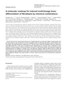cr201717a-A molecular roadmap for induced multi-lineage trans-differentiation of fibroblasts by chemical combinations