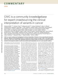 ng.3774-CIViC is a community knowledgebase for expert crowdsourcing the clinical interpretation of variants in cancer