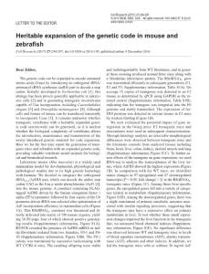 cr2016145a-Heritable expansion of the genetic code in mouse and zebrafish