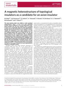 nmat4855-A magnetic heterostructure of topological insulators as a candidate for an axion insulator