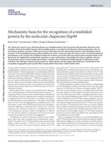 nsmb.3380-Mechanistic basis for the recognition of a misfolded protein by the molecular chaperone Hsp90