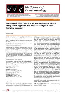 Laparoscopic liver resection for posterosuperior tumors using caudal approach and postural changes A new technical approach