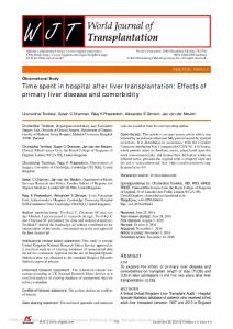 Time spent in hospital after liver transplantationEffects of primary liver disease and comorbidity