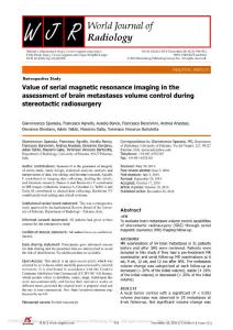 Value of serial magnetic resonance imaging in the assessment of brain metastases volume control during stereotactic radiosurgery