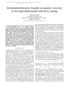 Information-theoretic bounds on sparsity recovery in the high-dimensional and noisy setting