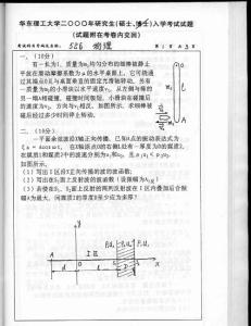 華東理工大學(xué)華東理工大學(xué)物理2000／考研真題／考研試卷／筆記講義／下載