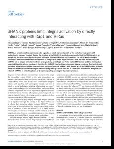 ncb3487-SHANK proteins limit integrin activation by directly interacting with Rap1 and R-Ras