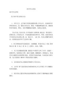 初中作文评语