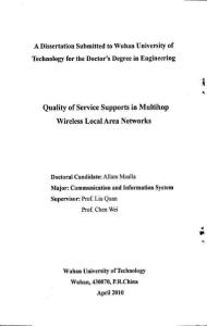 【碩士論文】多跳無線局域網絡中的服務質量支持