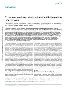 nn.4526-C1 neurons mediate a stress-induced anti-inflammatory reflex in mice