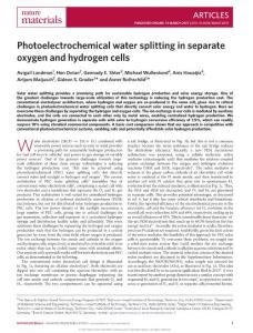 nmat4876-Photoelectrochemical water splitting in separate oxygen and hydrogen cells