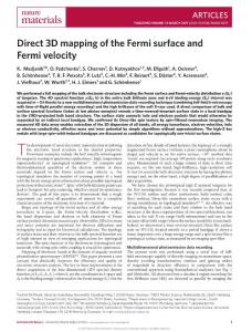 nmat4875-Direct 3D mapping of the Fermi surface and Fermi velocity