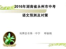 2016年永州中考语文预测讲解