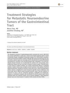 treatment strategies for metastatic neuroendocrine tumors of the gastrointestinal tract.[2017][curr treat options oncol].胃肠道转移性神经内分泌肿瘤的治疗策略。[2017][咕咕叫治