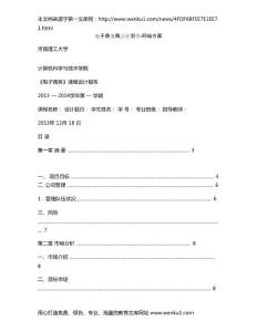 電子商務商業(yè)計劃書-網(wǎng)站方案