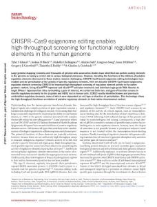 nbt.3853-CRISPR–Cas9 epigenome editing enables high-throughput screening for functional regulatory elements in the human genome