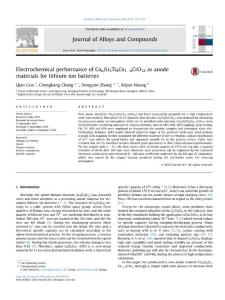 electrochemical performance of coxli3ti4co1xcro12 as anode materials for lithium ion batteries