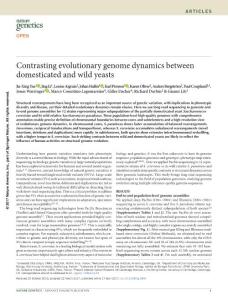 ng.3847-Contrasting evolutionary genome dynamics between domesticated and wild yeasts