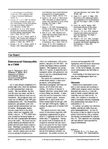 enterococcal osteomyelitis in a child