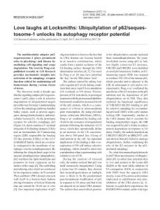 cr201756a-Love laughs at Locksmiths- Ubiquitylation of p62-sequestosome-1 unlocks its autophagy receptor potential