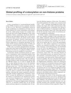 cr201760a-Global profiling of crotonylation on non-histone proteins