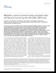 ncb3517-Metabolic control of primed human pluripotent stem cell fate and function by the miR-200c–SIRT2 axis