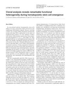 cr201764a-Clonal analysis reveals remarkable functional heterogeneity during hematopoietic stem cell emergence