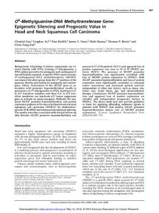O -Methylguanine-DNA Methyltransferase Gene Epigenetic…