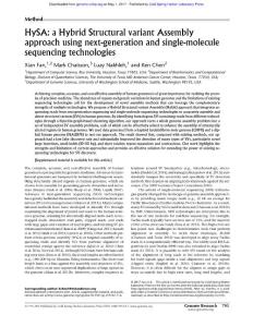 Genome Res.-2017-Fan-793-800-HySA a Hybrid Structural variant Assembly approach using next-generation and single-molecule sequencing technologies